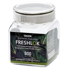 TAKEYA Freshlok 透明密封收納儲存罐 附計量湯匙, 800ml, 1個