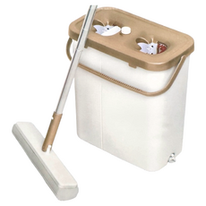 LIERJIA 麗爾家 洗涮涮膠棉雙槽拖把組 專利雙槽設計 180°清潔刷頭 超吸水力 加長棉頭, 1組