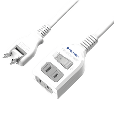 POLYWELL 寶利威爾 電源延長線 2孔 2P一切2座, 1.8m, PW15-T05-A039, 1個