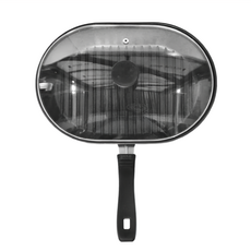 FREIZ 和平 Marrone Chef 電磁爐兼容簡易魚鍋 帶玻璃蓋 22 x 32厘米, 1個