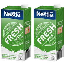 Nestle 雀巢 全脂牛乳 100%紐西蘭純生乳, 1L, 2瓶