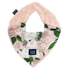 La Millou 圍兜 25 x 30cm 牡丹鸚鵡 柔軟親膚 吸水性強 可調節鈕扣, 粉色, 1件, 1件