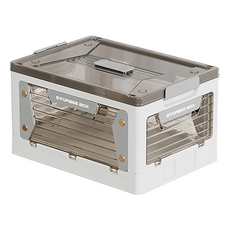 五開門折疊收納箱 27L, 白色, 1盒