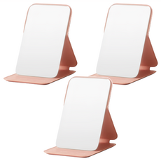 摺疊化妝鏡 Set 3個 小巧款 PVC材質 10.5cm x 7cm, 櫻花粉