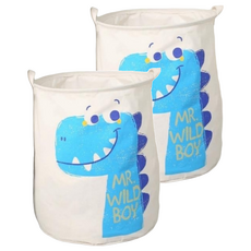 多功能防水折疊收納籃 280g, 可愛恐龍 米白色, 2個