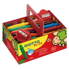 GIOTTO 寶寶不沾手胖蠟筆手提組 40支, 10色, 1組