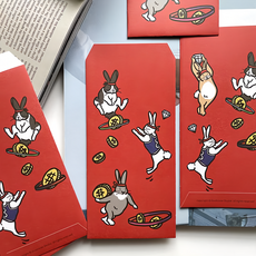 GUOHOUSE STUDIO 郭公館工作室 兔飛猛進紅包袋 Set 台灣製造, 3個