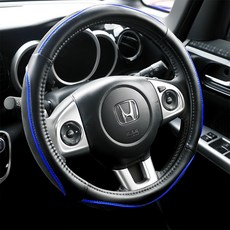 COTRAX 方向盤套 競技風麂皮, 藍色 + 黑色