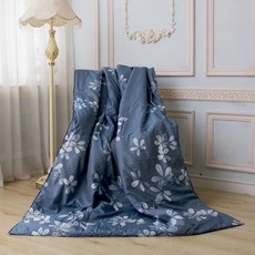 LoveCity 寢城之戀 台灣製 石墨烯黑科技+吸濕排汗萊賽爾天絲 舖棉四季涼被, 1入, 晨語 藍色