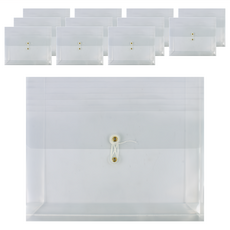 DaTaBanK 三田文具 A4 底部加大橫式繩扣公文袋 聚丙烯(P.P), 31 x 25 x 6.5cm, DB-104-A4W, 12個