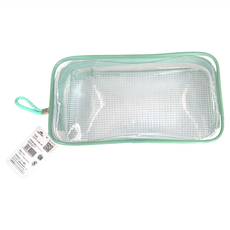 Raymay 藤井 Kept 透明網眼收納袋 PVC材質, 灰綠色, 1個