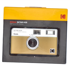 KODAK 柯達復古底片相機 半格機 Kodak Ektar H35, 皮革紋路搭配金屬Logo, 內建閃燈自動充電, 1個