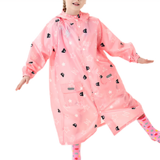 愛北鼻 成人雨衣 粉底白星小熊 兒童雨衣, 4XL碼 建議145-160cm[效期可用]