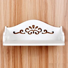Osun DIY木塑板 歐式雕花電話掛架 CE178-BJ001 34 x 25 x 13cm, 1個, 白色