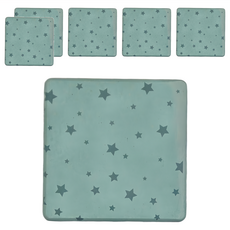 收納王妃 珪藻土方形杯墊, 星星綠, 6個