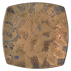 金釉角形高台皿 日本製 17 x 3.8cm XL12101-5 1個, 土黃色 + 黑色
