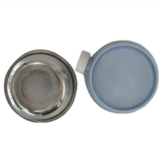 Carno 卡諾 不鏽鋼固定餵食盆-藍色 十字固定式設計, 1個