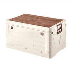 AOTTO 創意傢俱 戶外露營軍規折疊收納桌板收納箱, 優質PP材質, 米白色, 1個