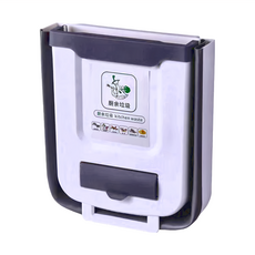 壁掛式可折疊垃圾桶 尺寸20*16*23cm PP材質, 白色+卡其色, 2個