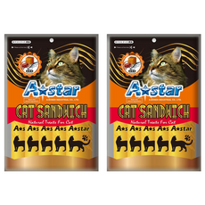 A star 貓薄荷夾心餡餅, 蟹肉鮪魚, 100g, 2袋