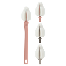 MOTHER-K 極簡奶嘴海綿刷替換組 - 落櫻粉 (1把手+4替換頭), 1組