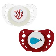 Chicco AIR透氣拇指型矽膠安撫奶嘴組 (小魚) 2入組, 16個月以上, 1組