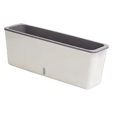 品屋 長方形儲水花盆 高級磨砂手感, 小, 白色, 1個