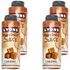 Lyons 經典設計師裝飾醬 焦糖風味, 擠壓瓶設計, 476g, 4瓶