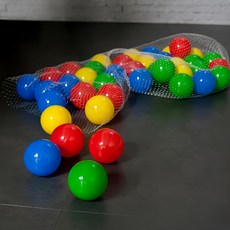 索樂生活 台灣製 兒童球池球屋遊戲用空心塑膠彩球 7cm 紅+藍+綠+黃 100顆, 紅色 + 藍色 + 綠色 + 黃色