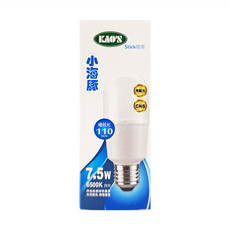 KAO'S 高氏 小海豚燈泡 7.5W 6500K 白光 110 lm/W 無藍光, 1個