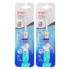 pigeon 貝親 第四階段學習牙刷, 綠色, 1入, 2支