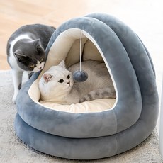 YOGiSSO 極細纖維拱形貓屋 灰色, 50 x 48 x 44cm, 1個