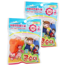 Dr.Fresh 兒童安全牙線棒 小豆子 Set 32支 韓國海洋動物兒童專用安全牙線, 2包