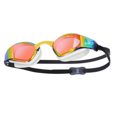 SAEKO 鍍膜三鐵廣角泳鏡 鑽石切割防霧 台灣製, 黑黃, 不適用, 1個