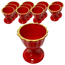 生活King 蓮花敬神杯 紅色, 12個, 5.1 x 6.3cm