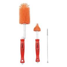 PEANUTS 史努比 矽膠奶瓶刷三件組, 紅色, 1組