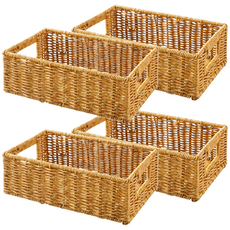comet 藤編收納籃, 方形, 4個