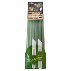 minono 米諾諾 矽膠吸管 附切刀兒童直型 吸管15 x 0.8cm 切割刀7.5 x 0.9cm, 6個, 6組