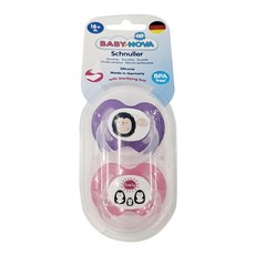 BABYNOVA 矽膠拇指安撫奶嘴 柔軟矽膠安撫寶寶情緒, 18個月以上, 粉企鵝, 1組