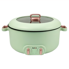 Kolin 歌林 日式雙溫控鴛鴦電火鍋 KHL-UD502E 384 x 328 x 206mm 淺墨綠 2450g 5L, 384mm, 1個