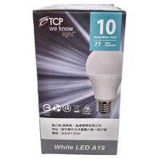 TCP 強凌 10瓦LED節能燈泡 10入 E27燈頭, 白光, 10個