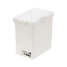 Sanada Seiko 附蓋直立型收納盒 Set 3個 尺寸: 寬10cm深15cm高16cm 容量: 1.8L, 純白色, 1組