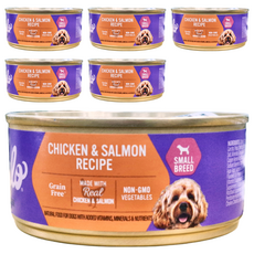 Halo 嘿囉 成犬無穀主食罐 小顆粒, 雞肉燉鮭魚, 156g, 6罐