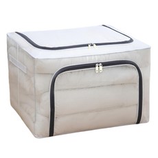 樂邦 拉鍊雙開口PVC鋼架可疊加衣服收納箱 80L 深藍色 可折疊 透明視窗, 50 x 40 x 40cm, 1個