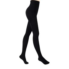 MOON 寶立昌 3008 天鵝絨加大保暖十分褲襪 - 聚合醯胺纖維與彈性纖維混紡 台灣製造 加片設計, 黑色, XL