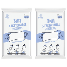 韓國 hallo 彈力拉伸化妝棉 柔軟親膚 多用途, 200張, 2包