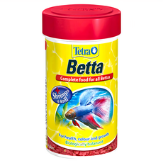 Tetra 德彩 Betta 鬥魚增艷飼料，適用於所有鬥魚的完整飼料，含蝦和小磷蝦，有益健康、色彩和生長，生物平衡, 100ml, 1瓶