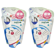 Kracie 葵緹亞 The Naive 哆啦A夢 沐浴乳 補充包, 桃葉萃取精華, 360ml, 2袋
