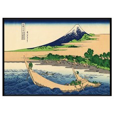 Boluo 菠蘿選畫所 東海道江尻田子浦略圖 掛畫 40 x 30cm 畫框, 30 x 40cm, 黑色