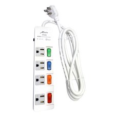 Mayka 明家 4開4插延長線 3P插座, 1.8m, 白色, 1條